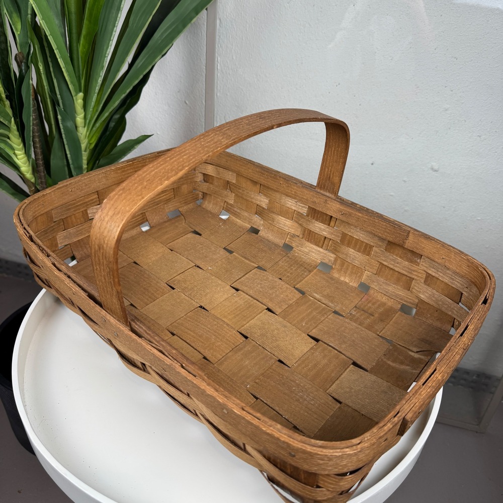 Cottagecore Vintage Basketville Woven Gathering Basket Brown Vermont Farmhouse - Picture 4 of 11